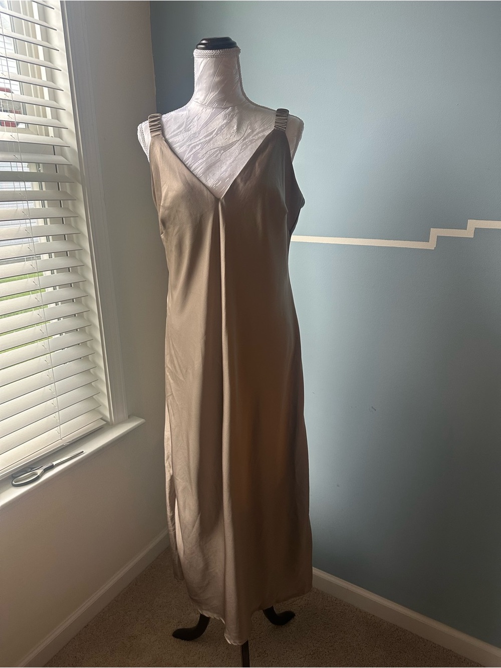 a new day Tan Satin Slip Chemise